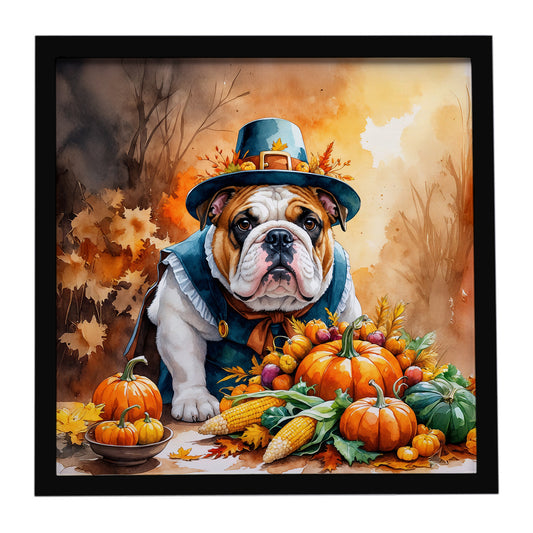 Buy this English Bulldog Thanksgiving Framed Metal Print