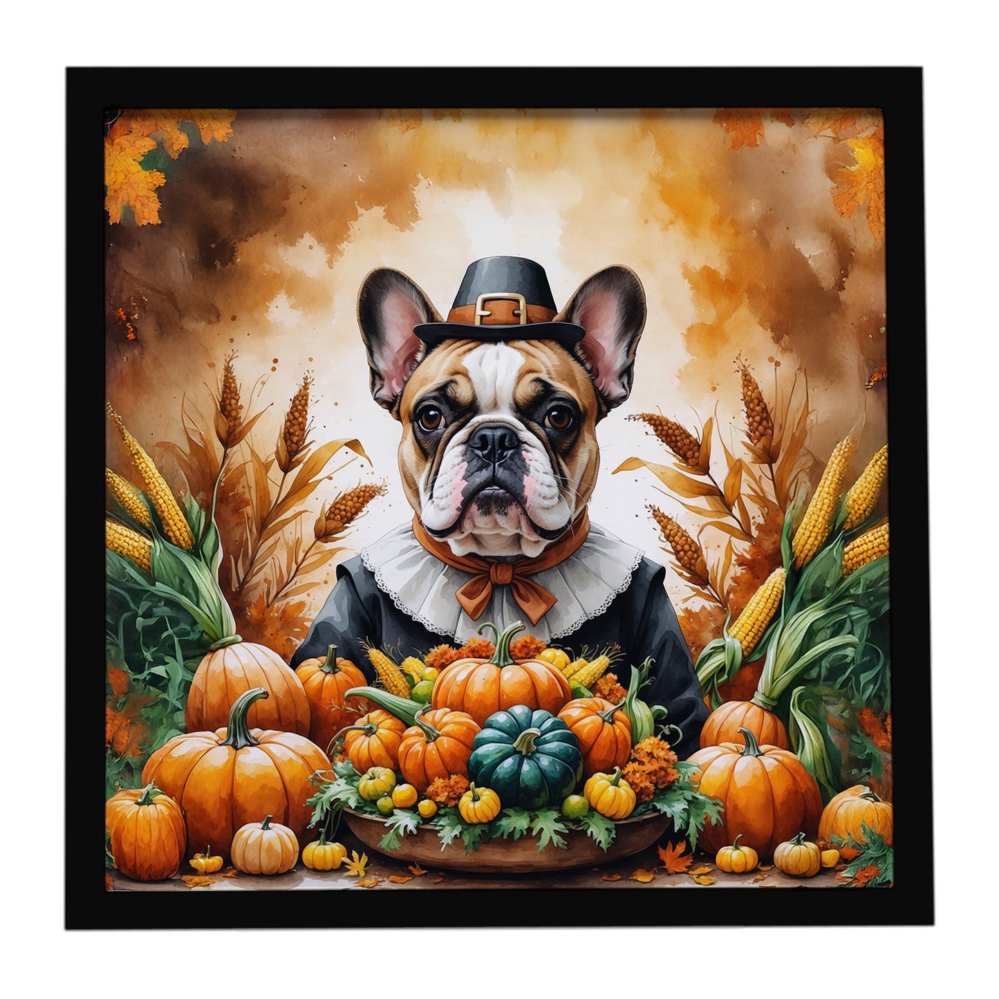 Buy this French Bulldog Thanksgiving Framed Metal Print