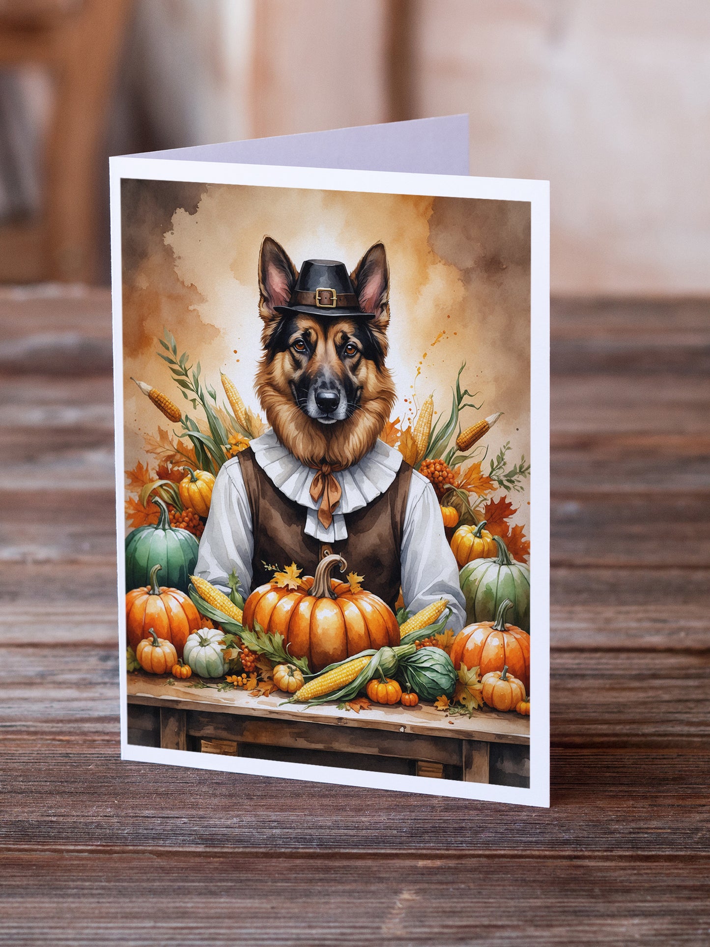 German Shepherd Thanksgiving Greeting Cards Pack of 8