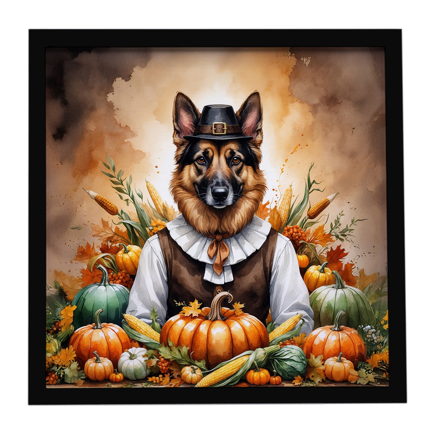 Buy this German Shepherd Thanksgiving Framed Metal Print