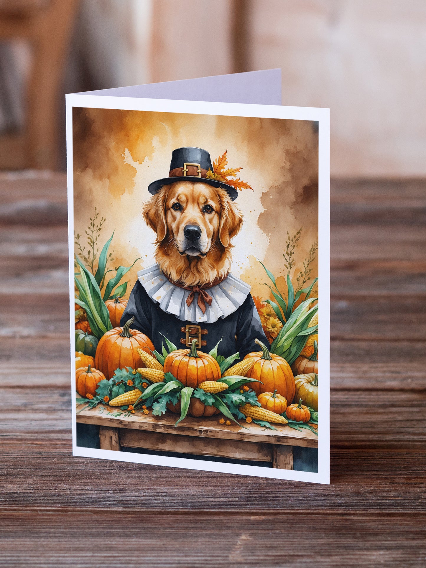 Golden Retriever Thanksgiving Greeting Cards Pack of 8