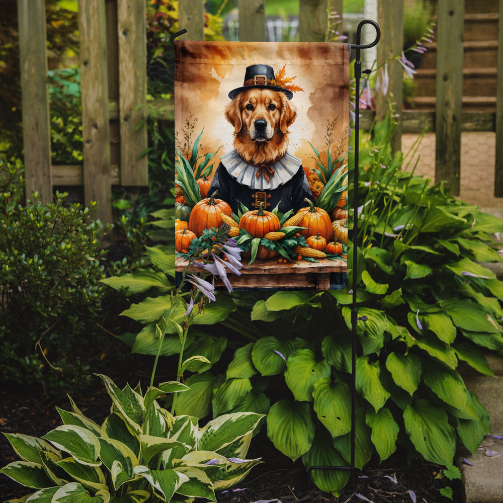 Golden Retriever Thanksgiving Garden Flag