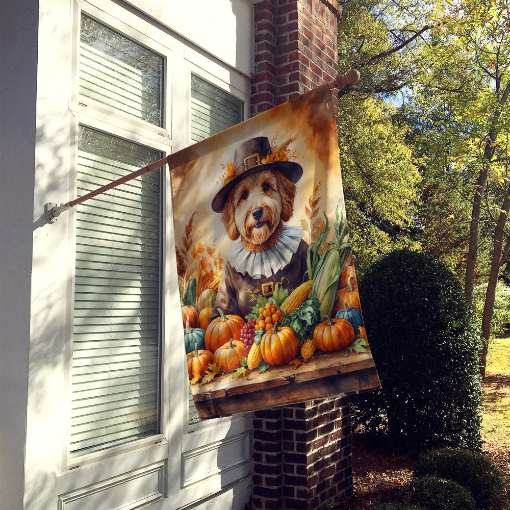 Goldendoodle Thanksgiving House Flag