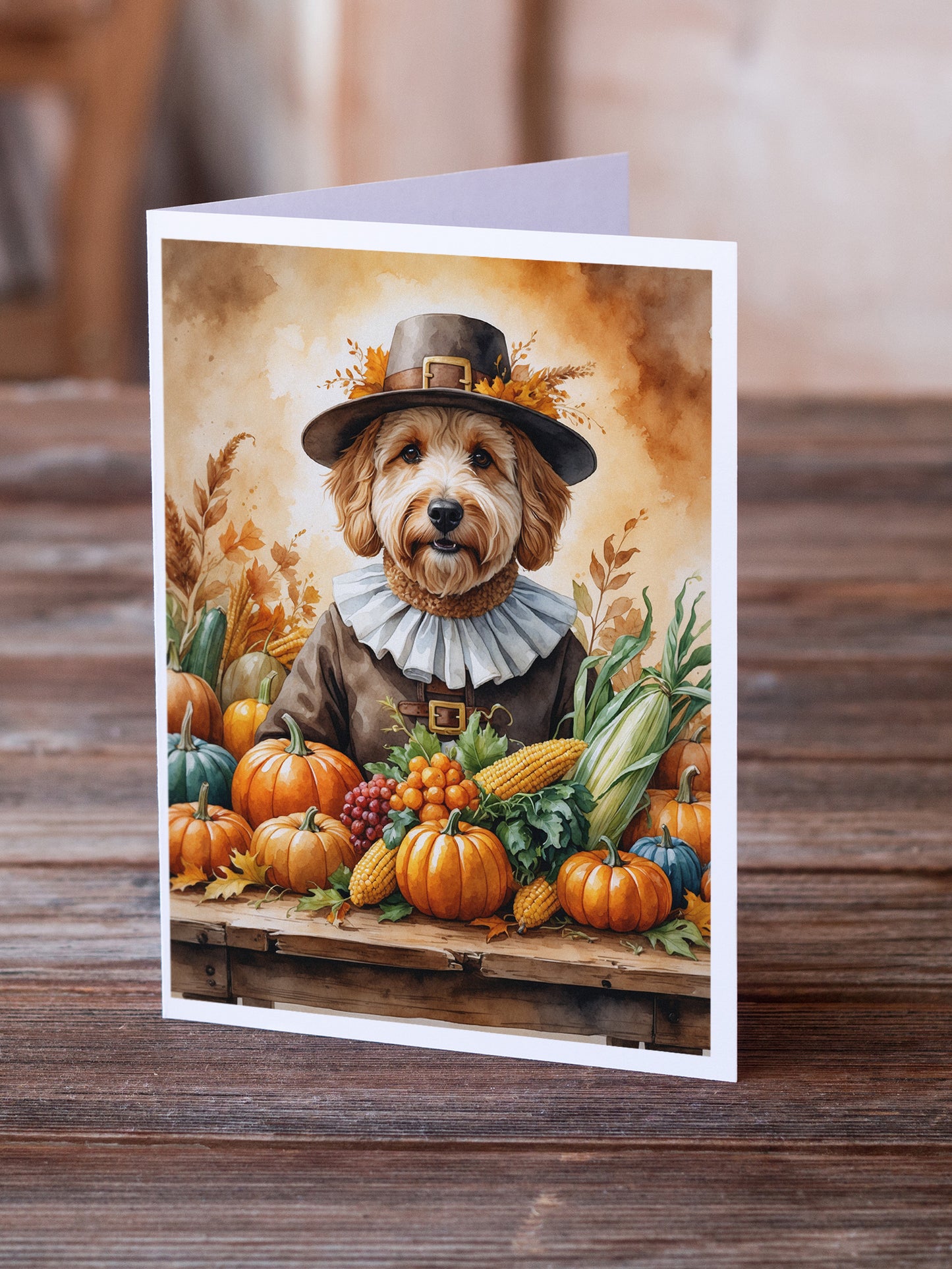 Goldendoodle Thanksgiving Greeting Cards Pack of 8