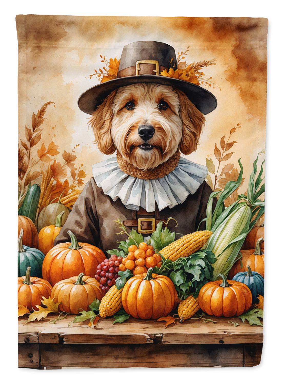 Buy this Goldendoodle Thanksgiving Garden Flag
