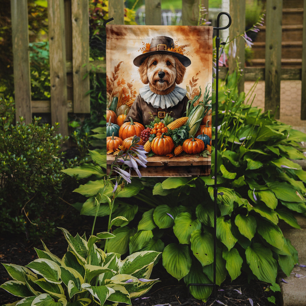 Goldendoodle Thanksgiving Garden Flag