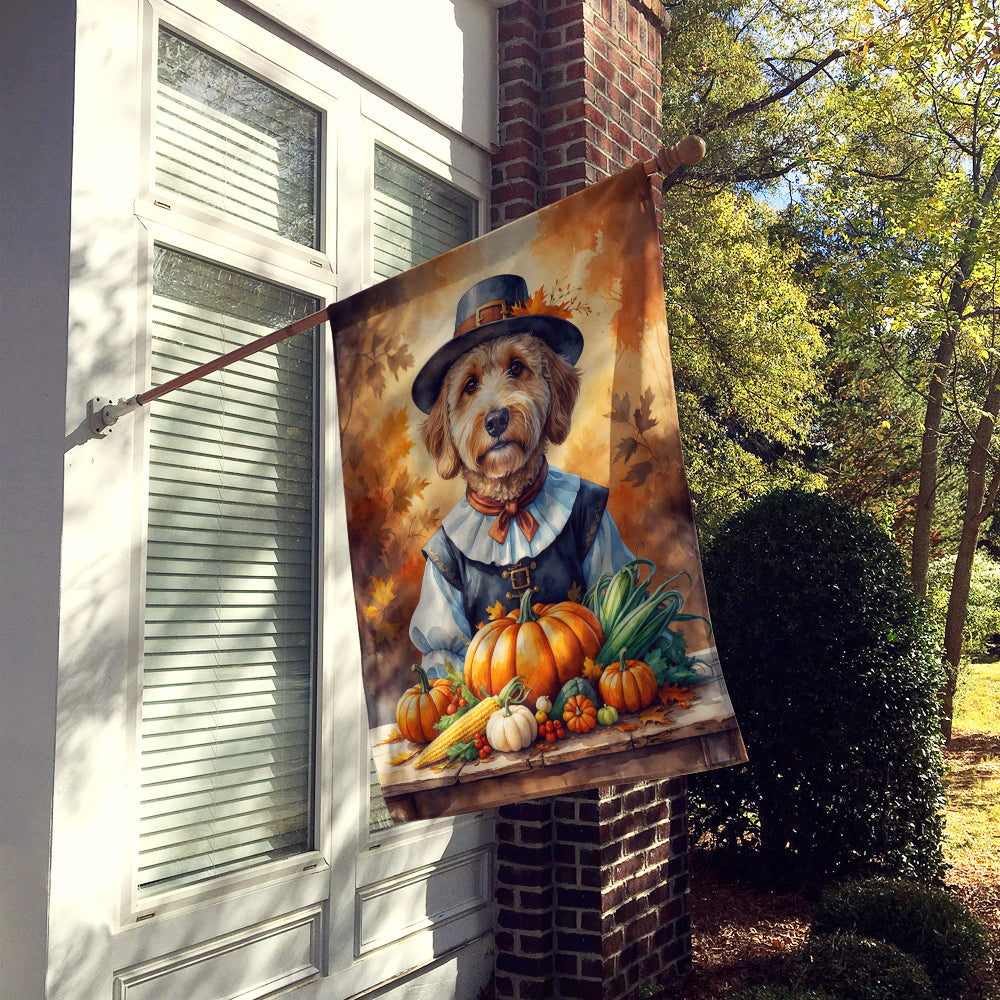 Labradoodle Thanksgiving House Flag