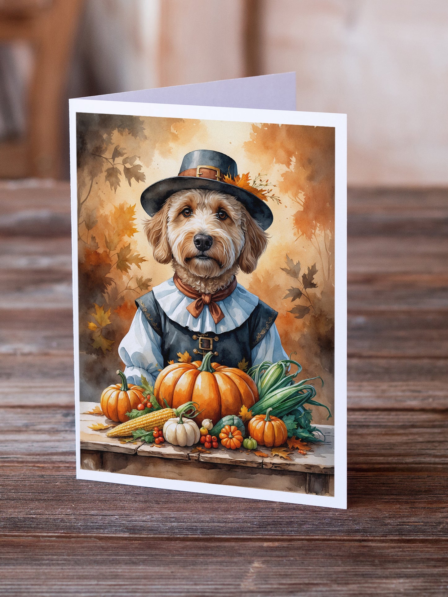 Labradoodle Thanksgiving Greeting Cards Pack of 8