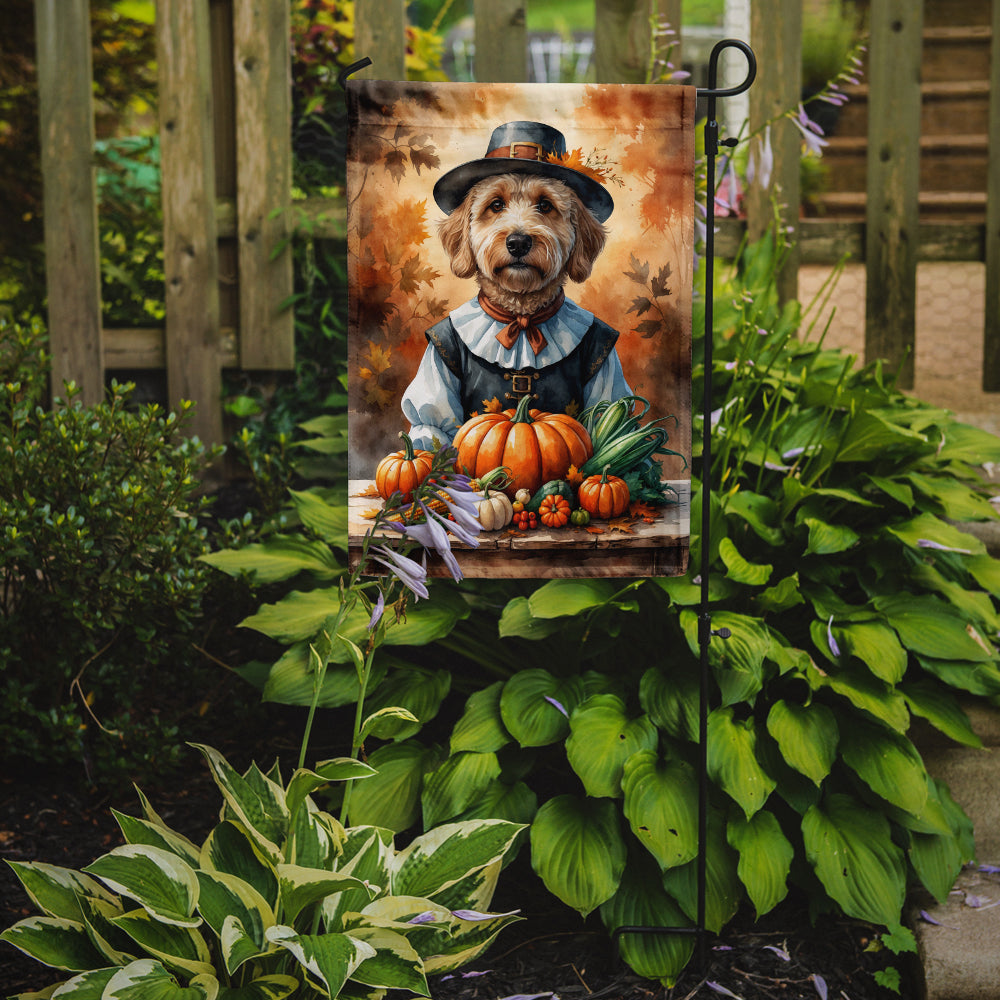 Labradoodle Thanksgiving Garden Flag