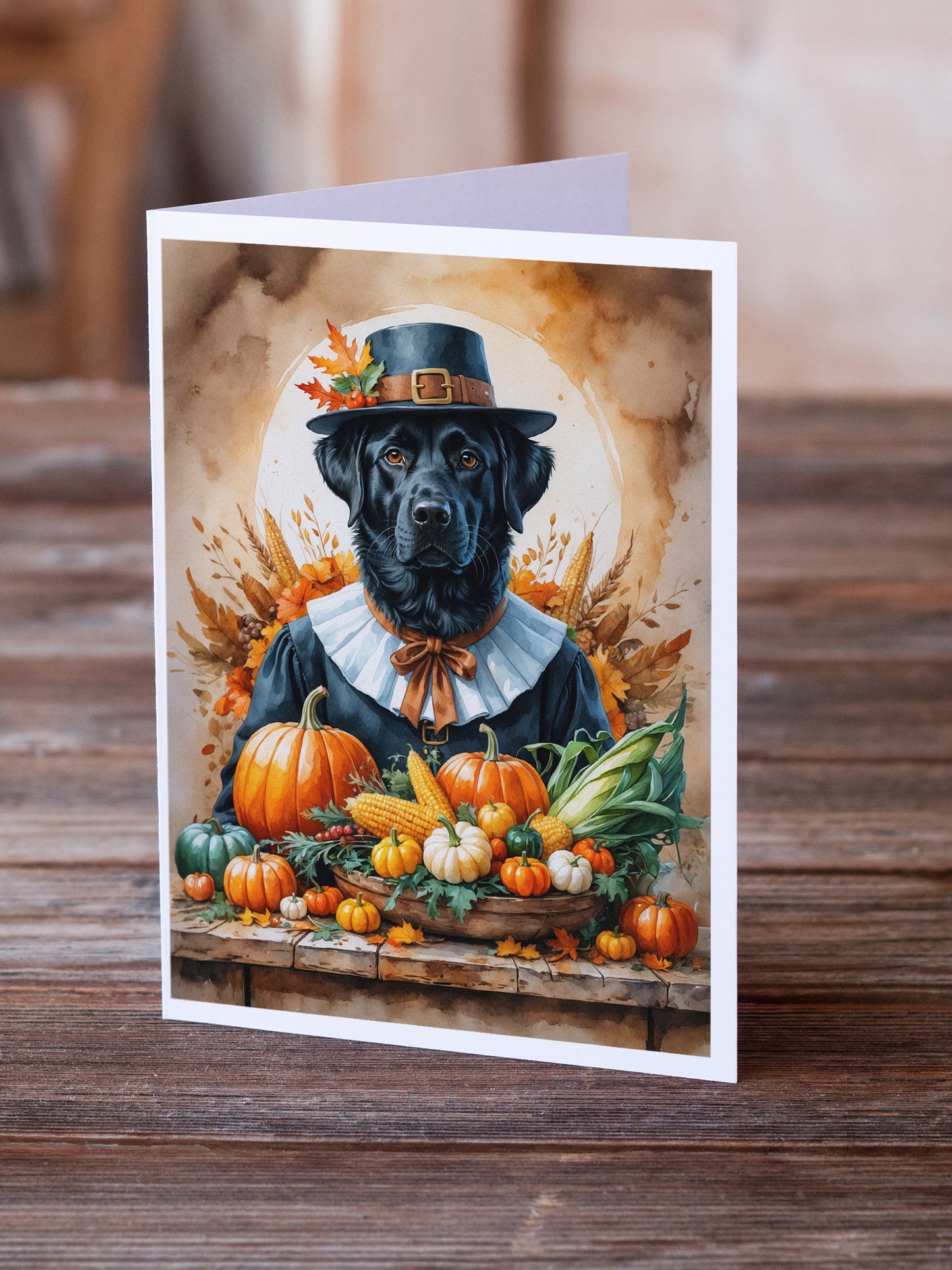 Black Labrador Retriever Thanksgiving Greeting Cards Pack of 8