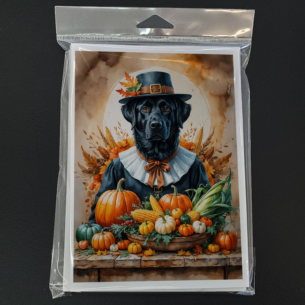 Black Labrador Retriever Thanksgiving Greeting Cards Pack of 8