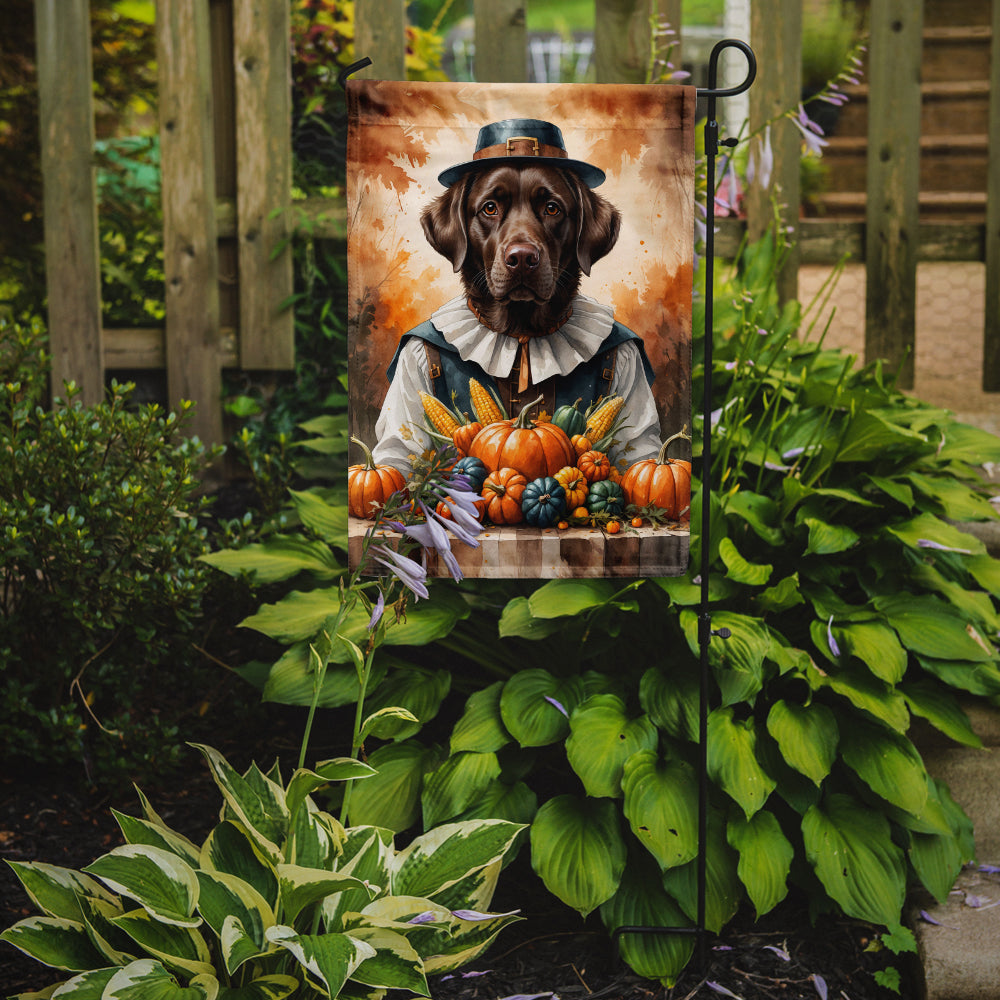 Chocolate Labrador Retriever Thanksgiving Garden Flag