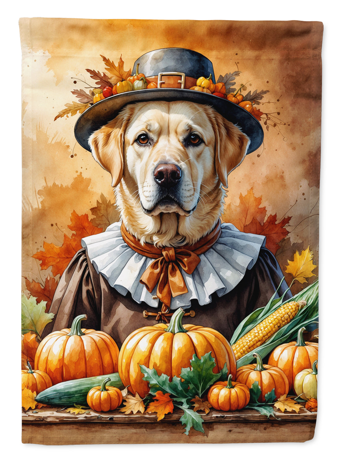 Buy this Yellow Labrador Retriever Thanksgiving House Flag