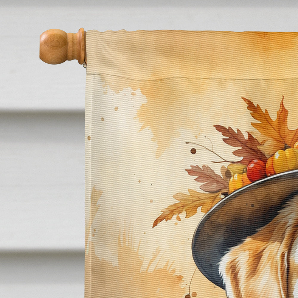 Yellow Labrador Retriever Thanksgiving House Flag