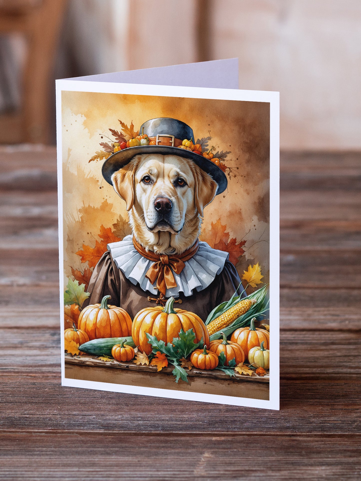 Yellow Labrador Retriever Thanksgiving Greeting Cards Pack of 8