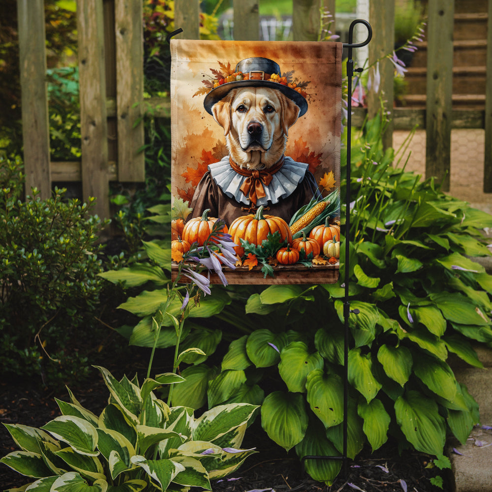 Yellow Labrador Retriever Thanksgiving Garden Flag