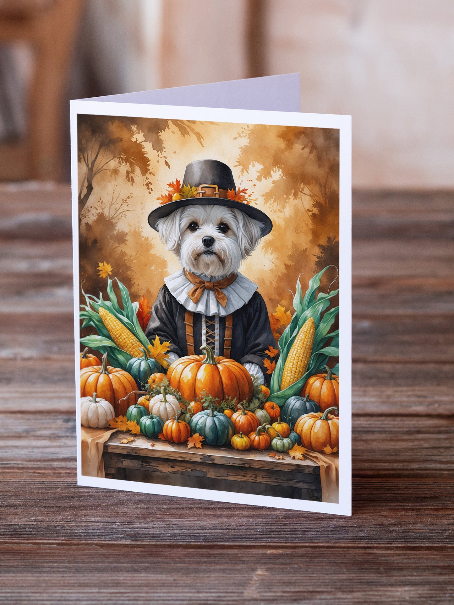 Maltese Thanksgiving Greeting Cards Pack of 8