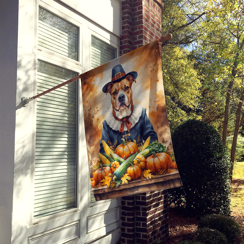 Pit Bull Terrier Thanksgiving House Flag