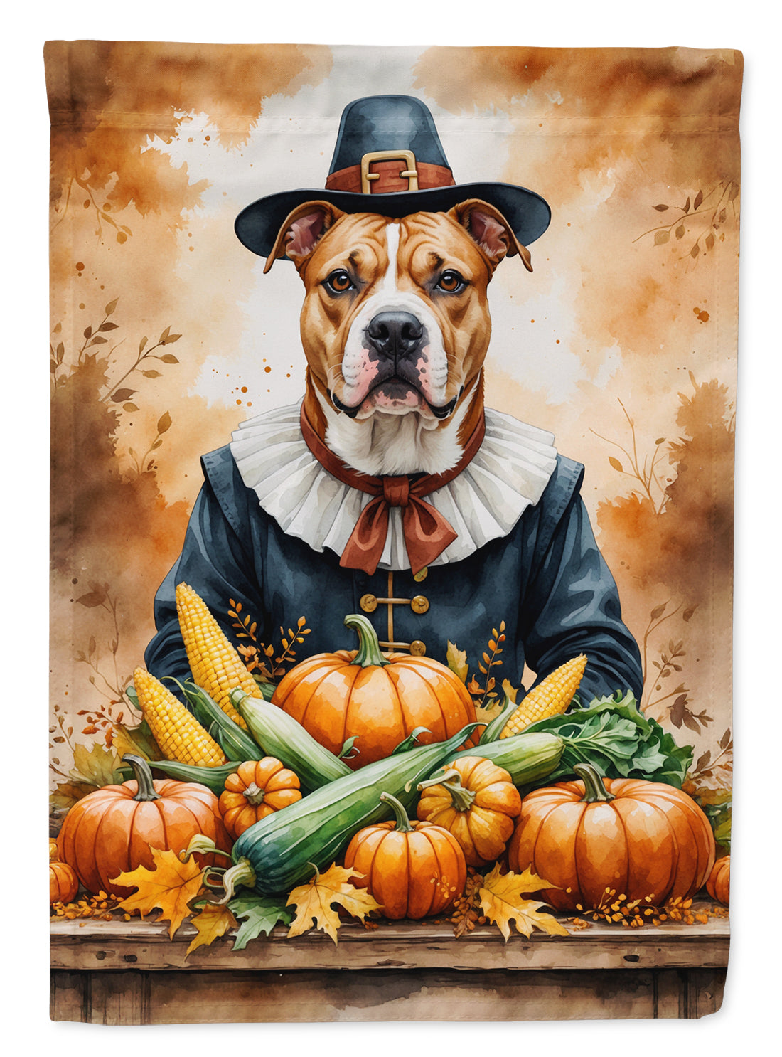 Buy this Pit Bull Terrier Thanksgiving Garden Flag