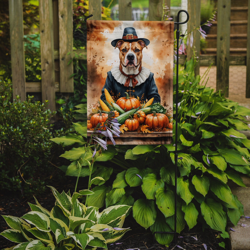 Pit Bull Terrier Thanksgiving Garden Flag