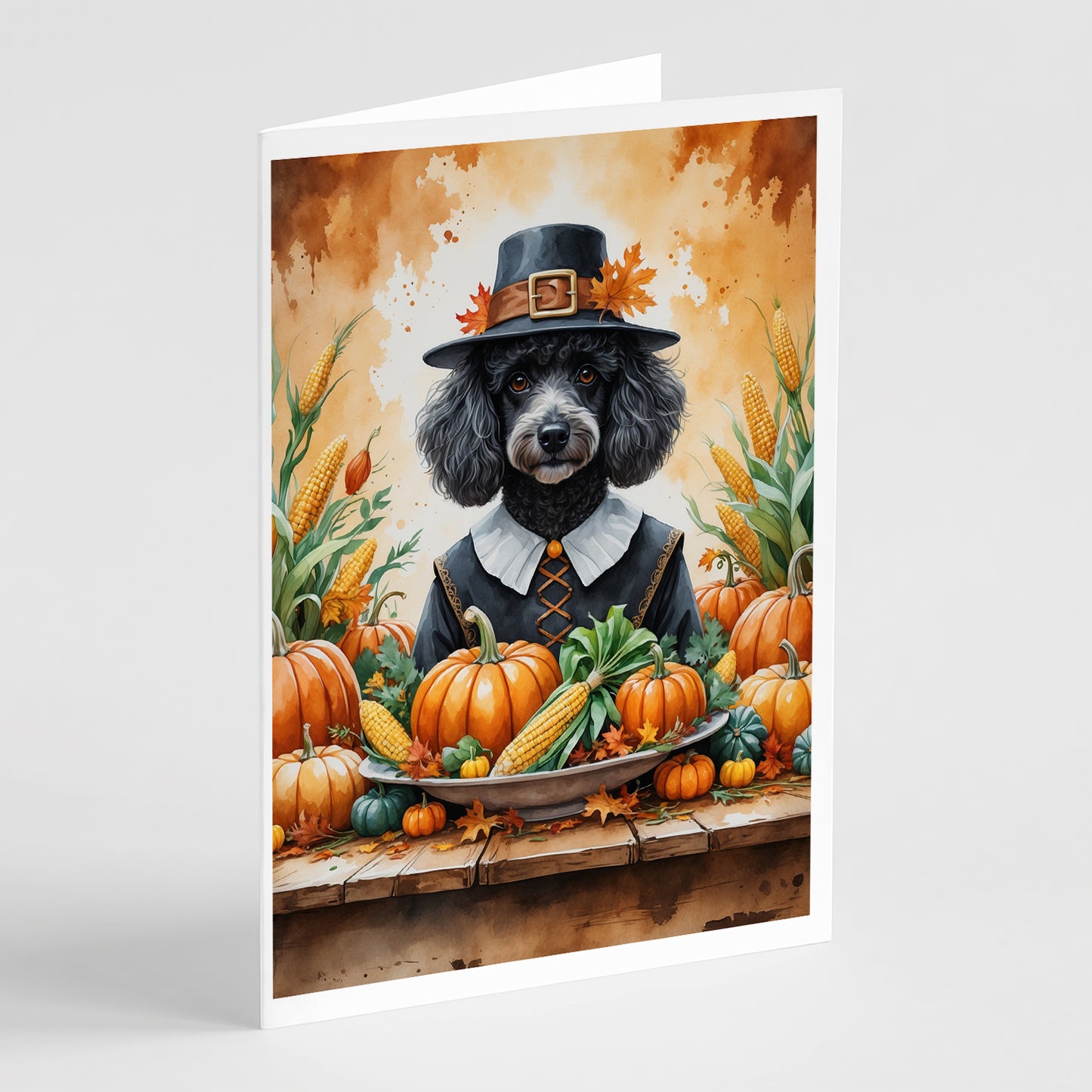 Buy this Black Poodle Thanksgiving Greeting Cards Pack of 8