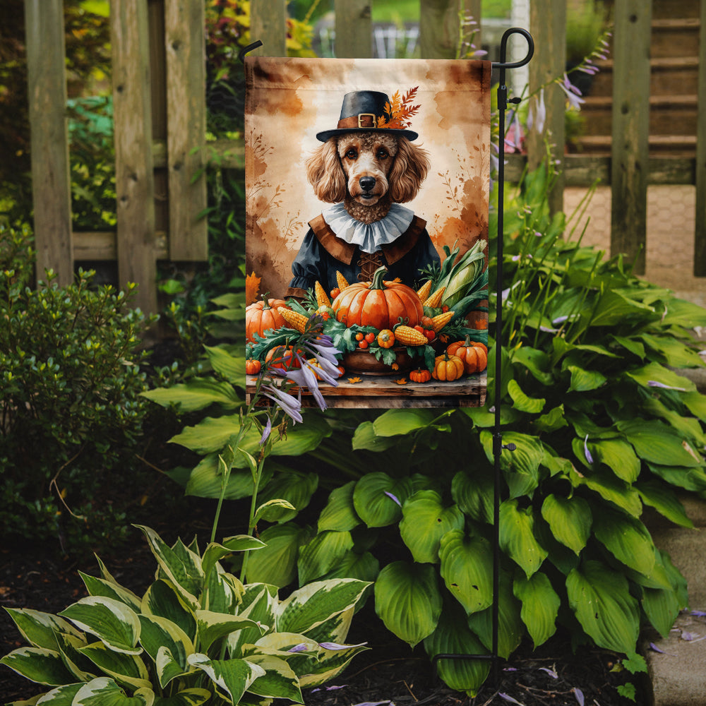 Poodle Thanksgiving Garden Flag