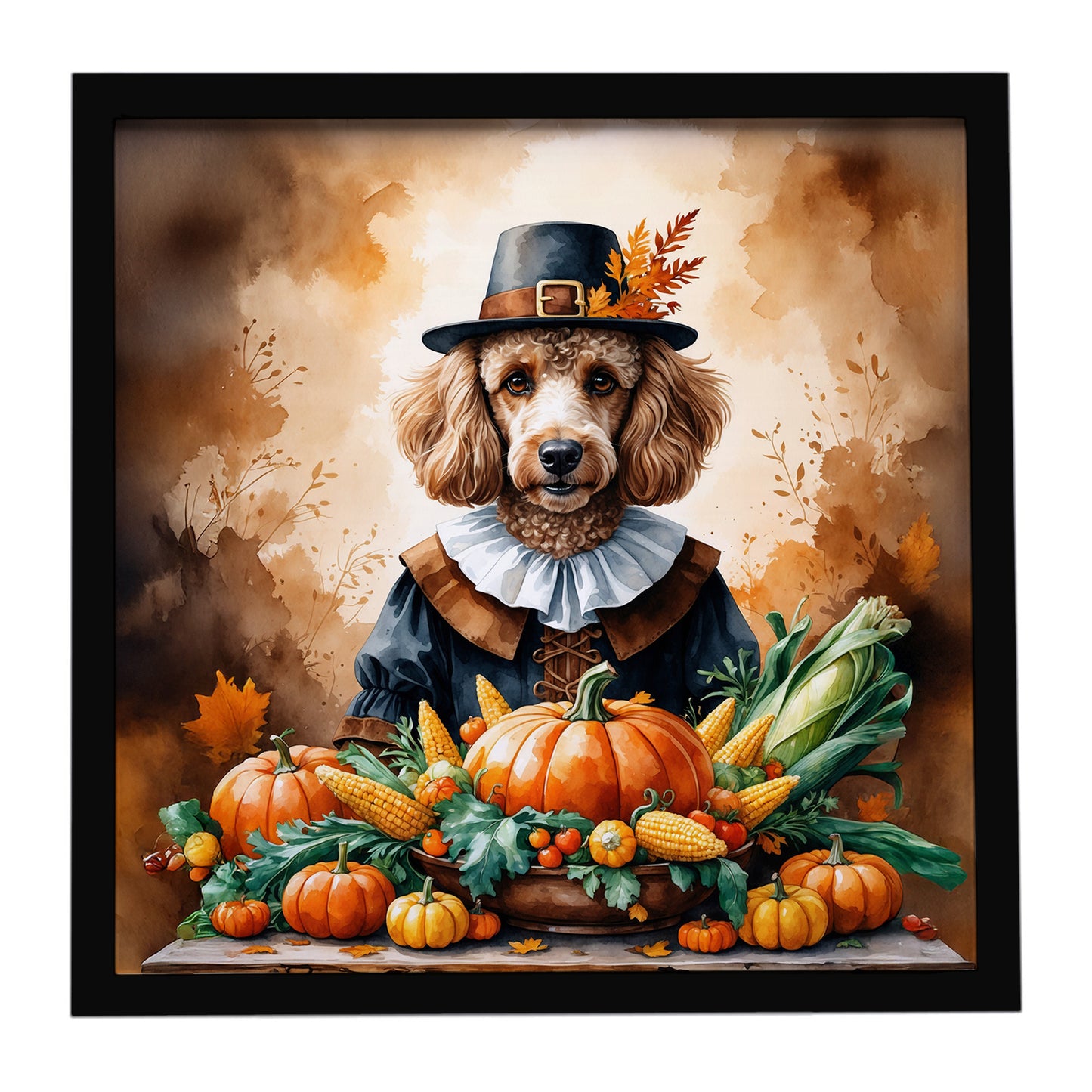 Buy this Poodle Thanksgiving Framed Metal Print