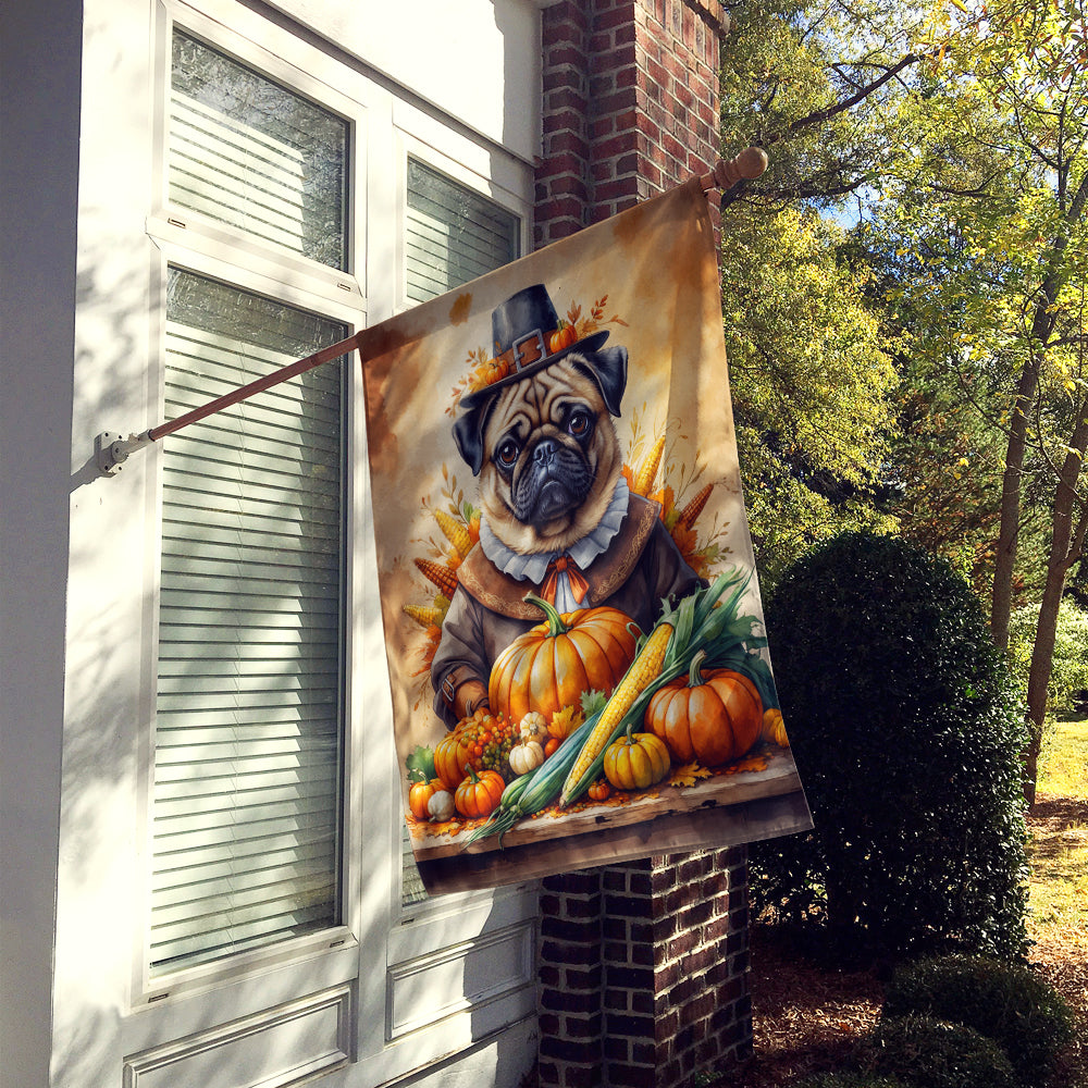 Pug Thanksgiving House Flag