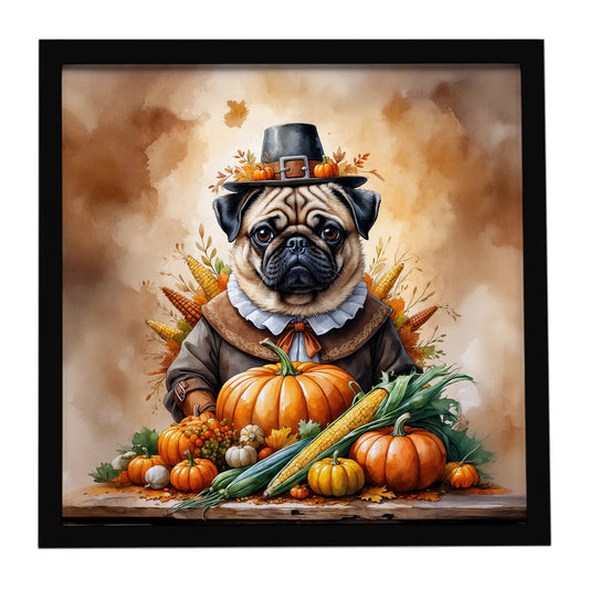 Buy this Pug Thanksgiving Framed Metal Print