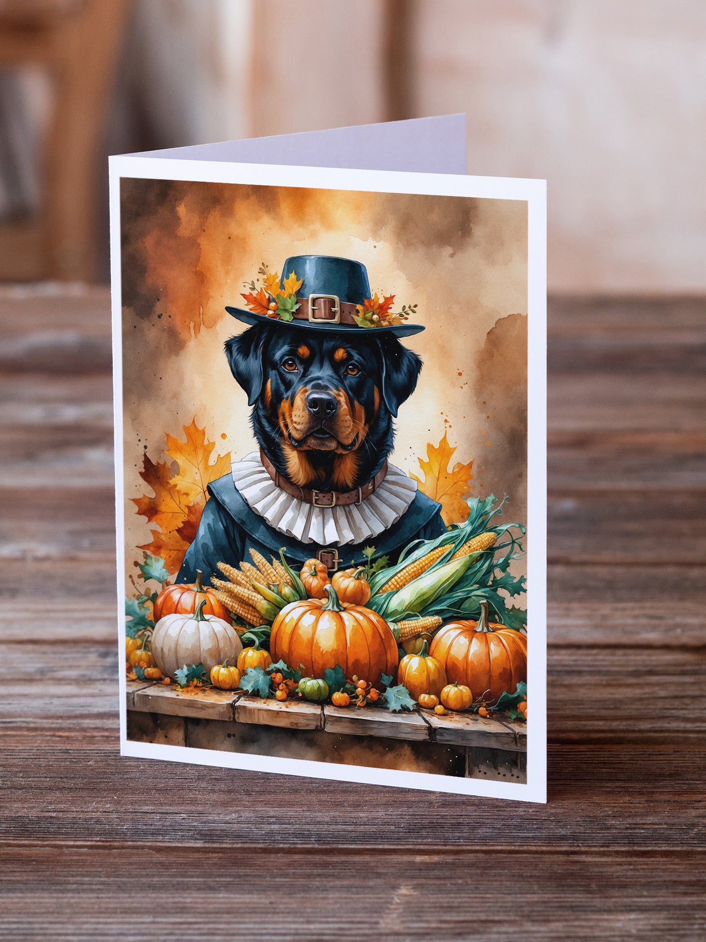 Rottweiler Thanksgiving Greeting Cards Pack of 8