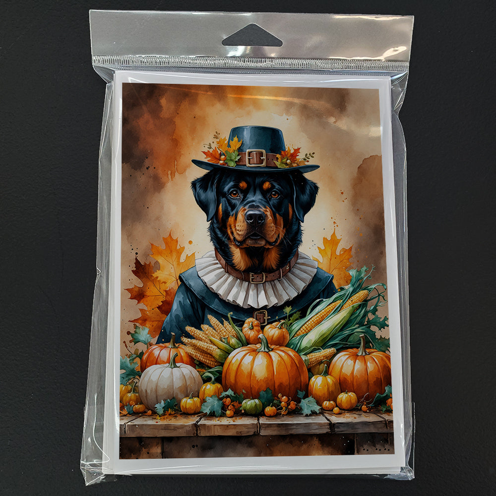 Rottweiler Thanksgiving Greeting Cards Pack of 8
