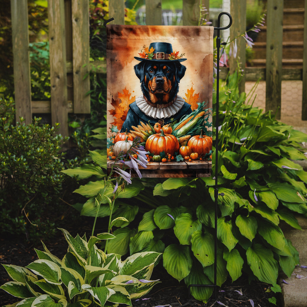 Rottweiler Thanksgiving Garden Flag