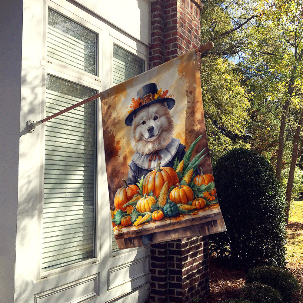 Samoyed Thanksgiving House Flag