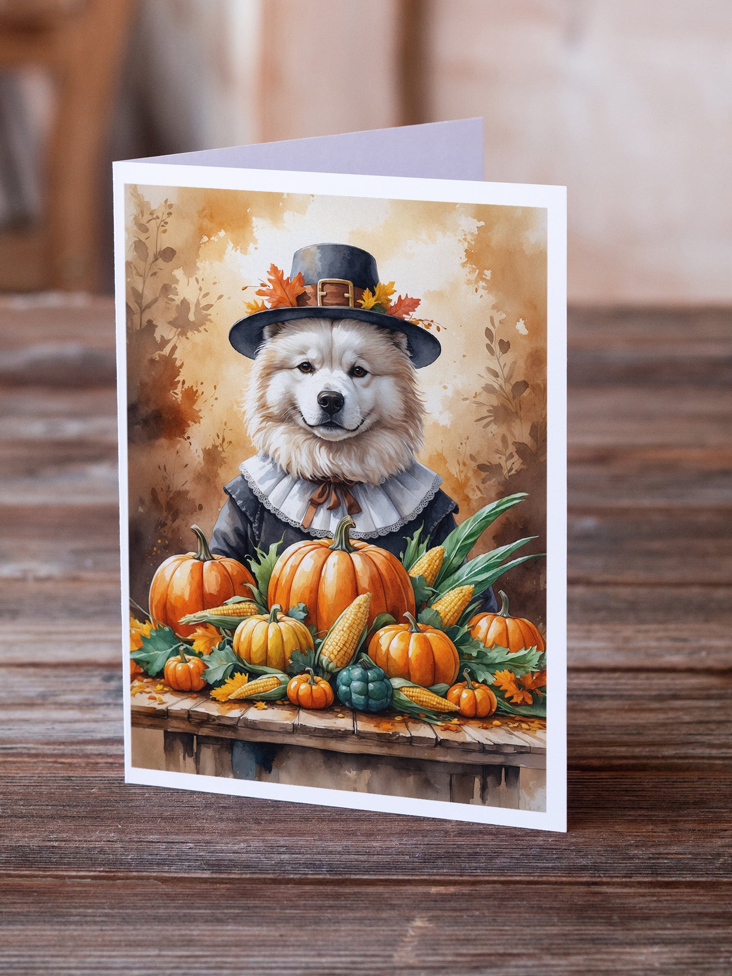 Samoyed Thanksgiving Greeting Cards Pack of 8