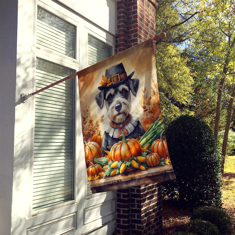 Schnauzer Thanksgiving House Flag