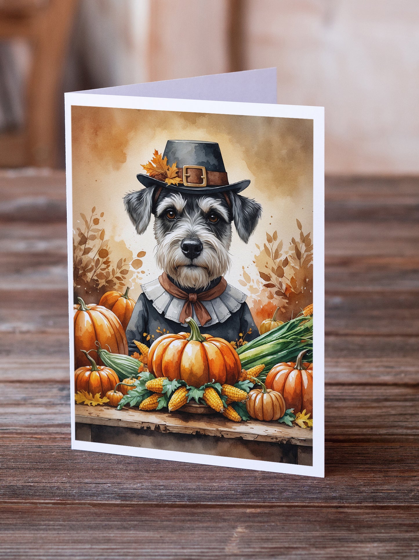 Schnauzer Thanksgiving Greeting Cards Pack of 8