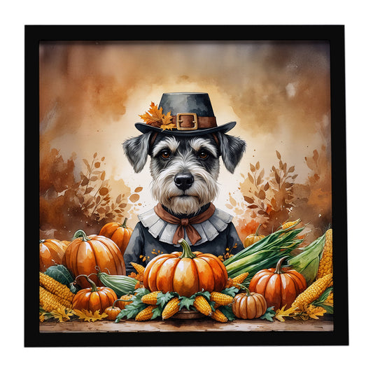 Buy this Schnauzer Thanksgiving Framed Metal Print
