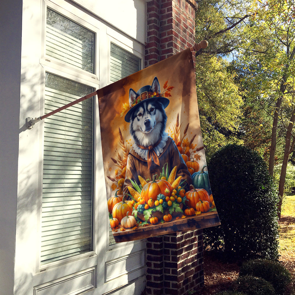 Siberian Husky Thanksgiving House Flag