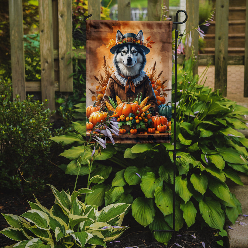 Siberian Husky Thanksgiving Garden Flag