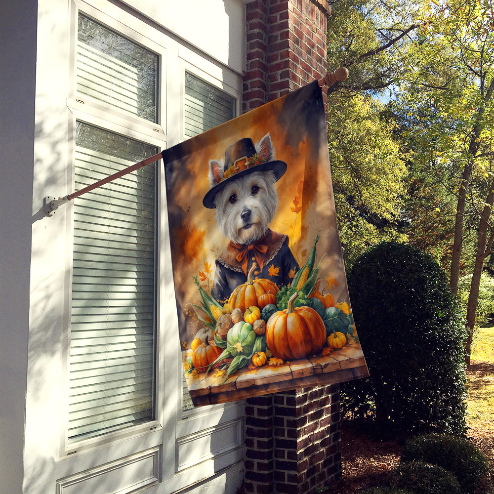 Westie Thanksgiving House Flag