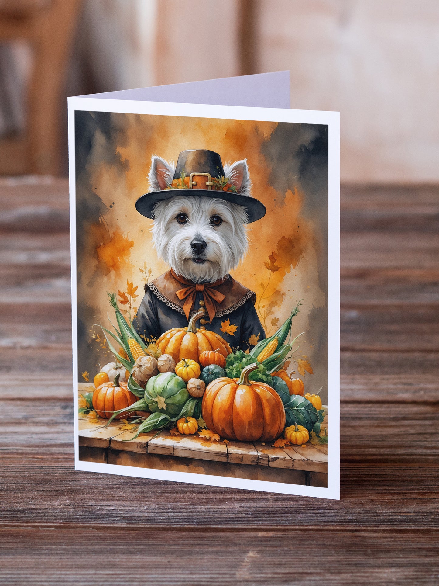 Westie Thanksgiving Greeting Cards Pack of 8