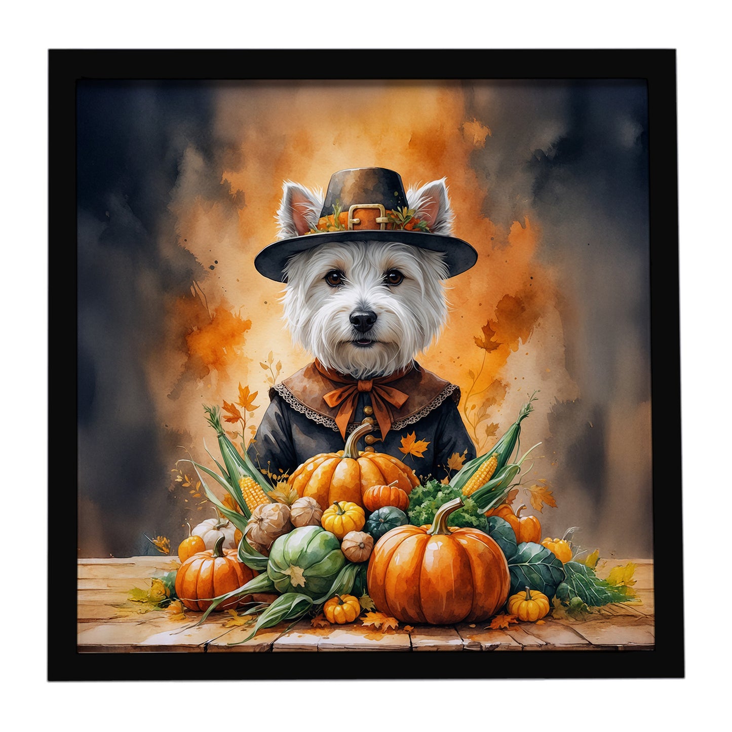 Buy this Westie Thanksgiving Framed Metal Print