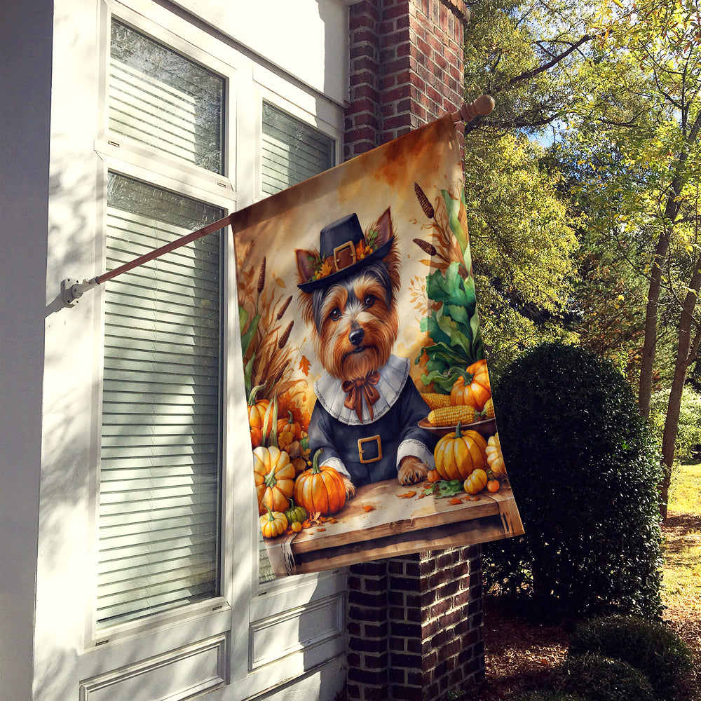 Yorkshire Terrier Thanksgiving House Flag