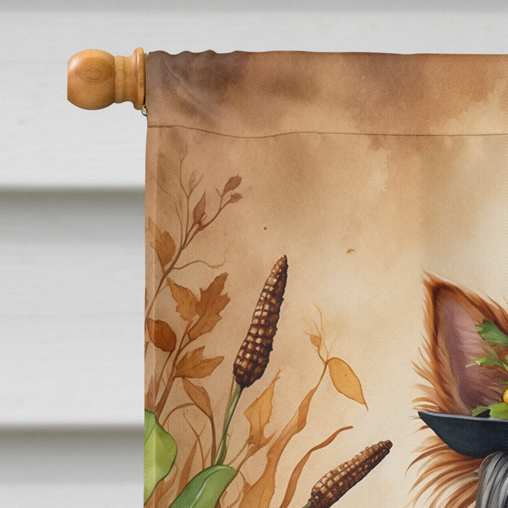Yorkshire Terrier Thanksgiving House Flag