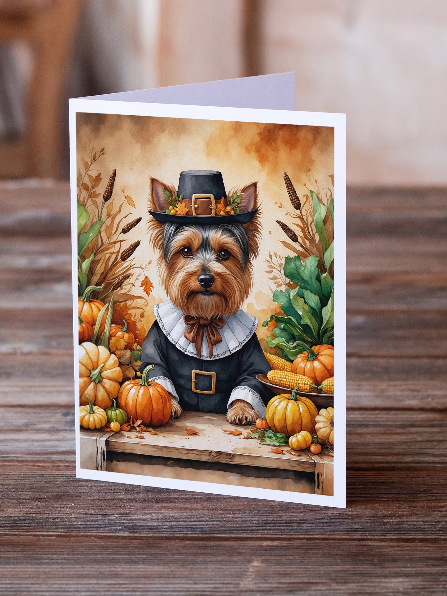 Yorkshire Terrier Thanksgiving Greeting Cards Pack of 8