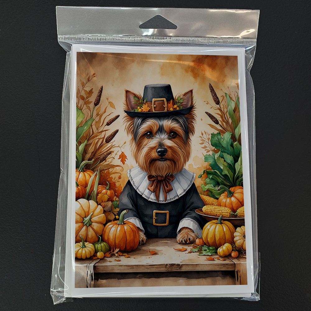 Yorkshire Terrier Thanksgiving Greeting Cards Pack of 8