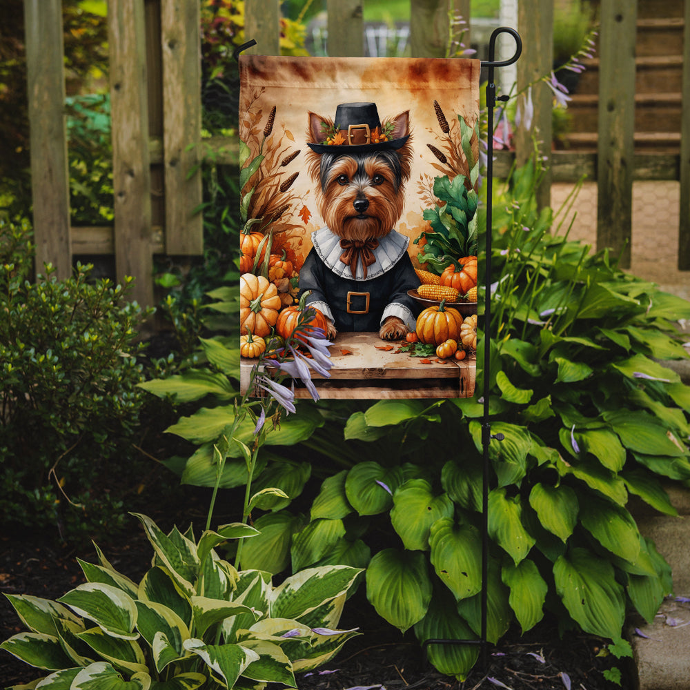 Yorkshire Terrier Thanksgiving Garden Flag
