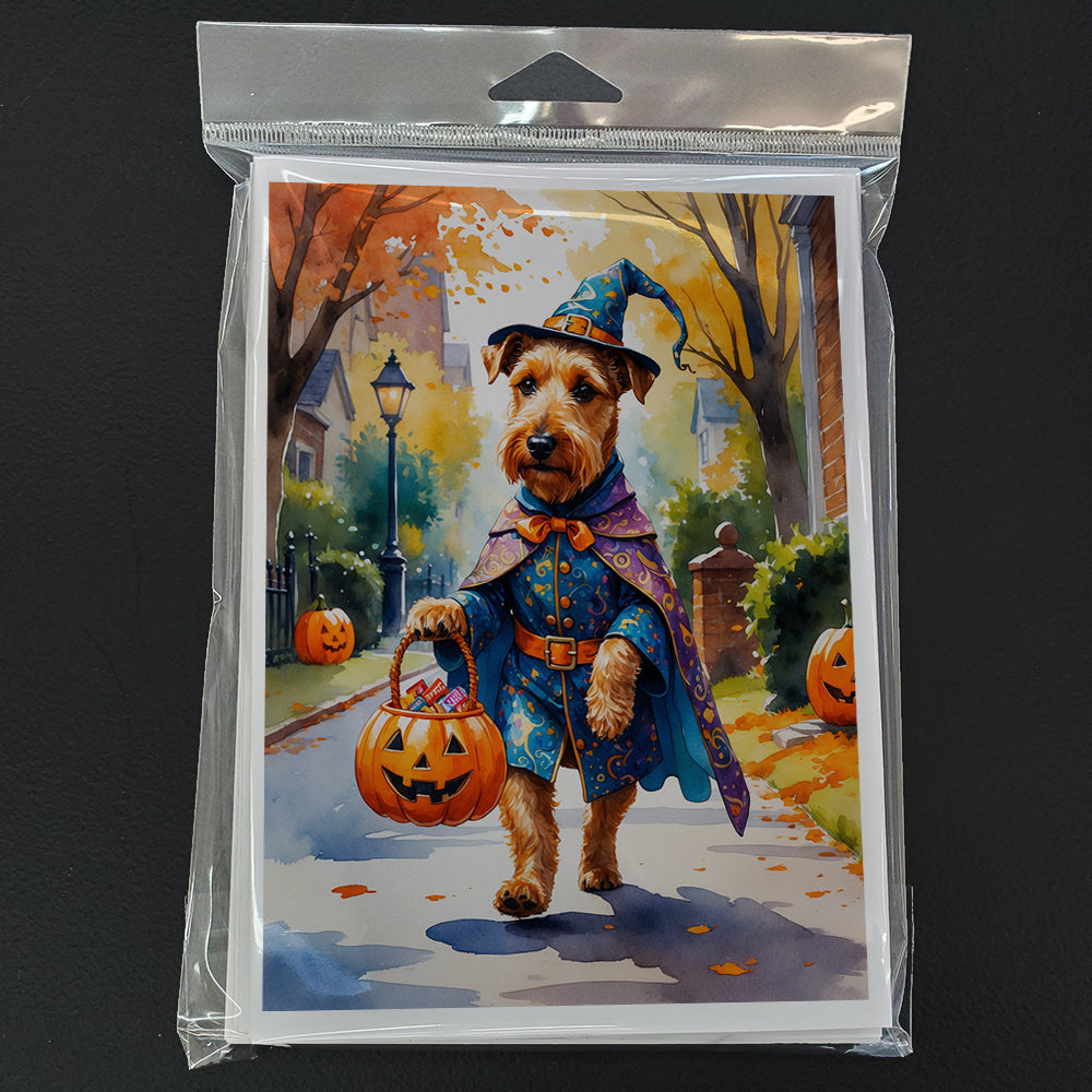 Airedale Terrier Halloween Trick or Treat Greeting Cards Pack of 8