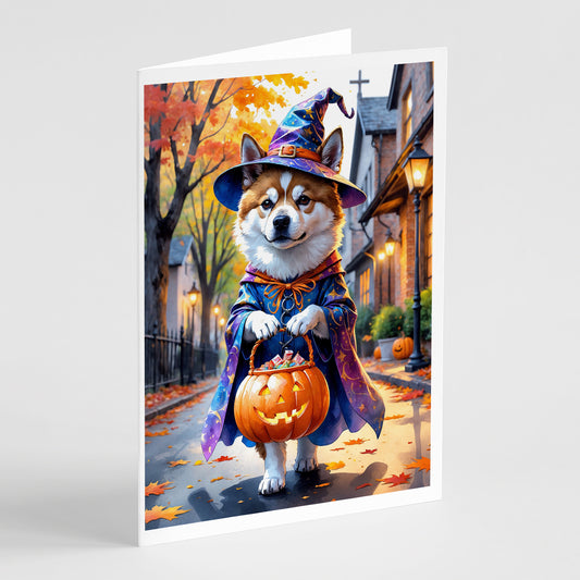 Buy this Akita Halloween Trick or Treat Greeting Cards Pack of 8