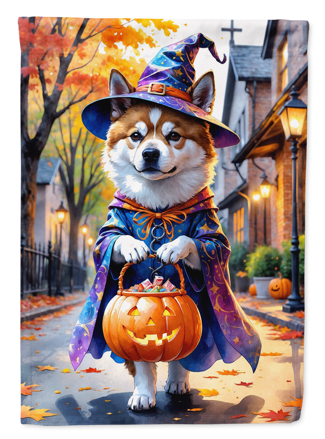 Buy this Akita Halloween Trick or Treat Garden Flag